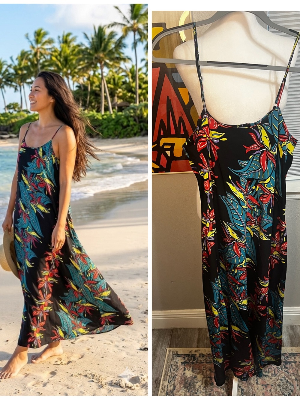 90s Silk Avanti Floral Midi Dress Black
Floral Large Adjustable Strap